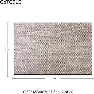 Set 6 manteles PVC beige lavables fáciles de limpiar