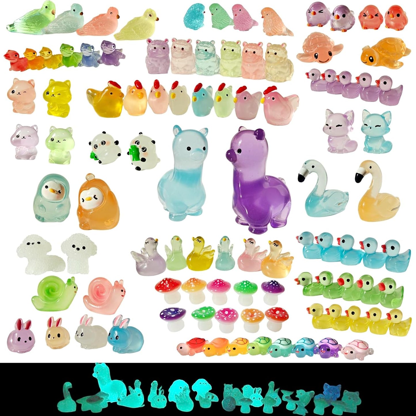 100 Pzas Animales Resina Mini para Jardín Hadal Micro Paisaje