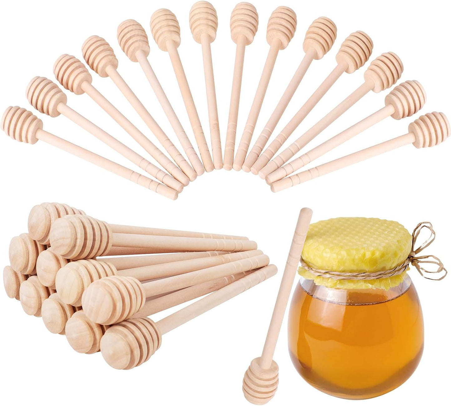 50 Palitos Miel Madera 6pulg Agitador Mini Regalo Boda