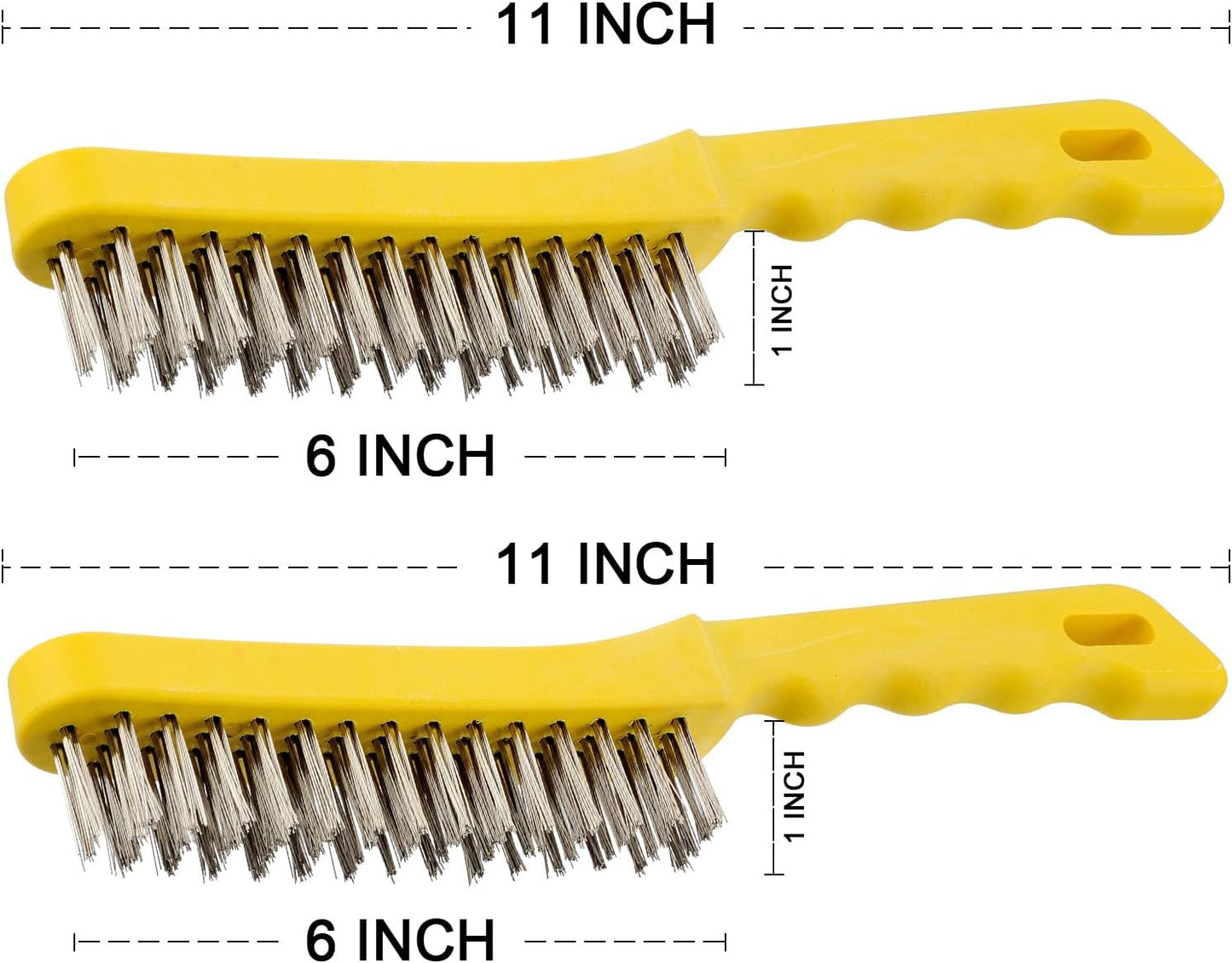 Set 2 Cepillos Alambre Acero Inox 11pulg Mango Plástico