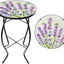 Mesa auxiliar redonda exterior cristal lavanda