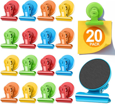20 Imanes para nevera clips magnéticos multicolores