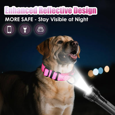 Collar martingale ajustable para perros rosa 1x15.5-19.5pulg