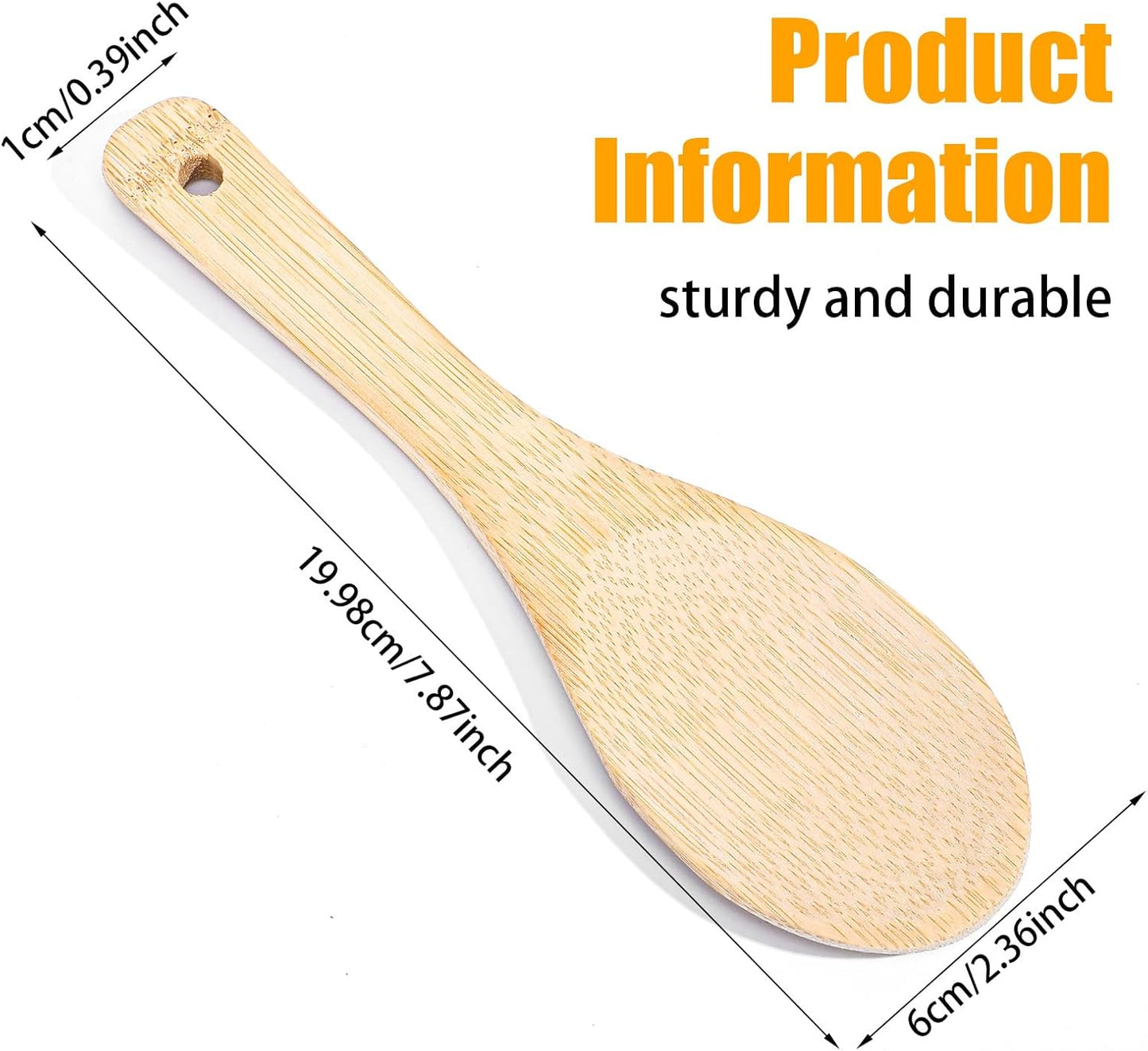 Paleta arroz madera 7.9pulg antiadherente con cucharas