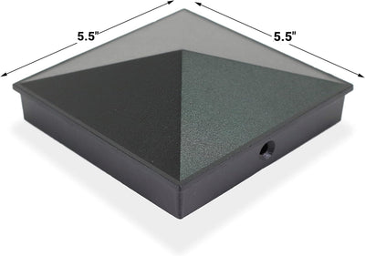 Tapones valla 5.5x5.5pulg aluminio polvo metal negro mate