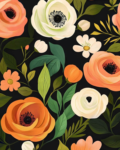 Papel tapiz floral bohemio 17.5x393pulg impermeable dormitorio