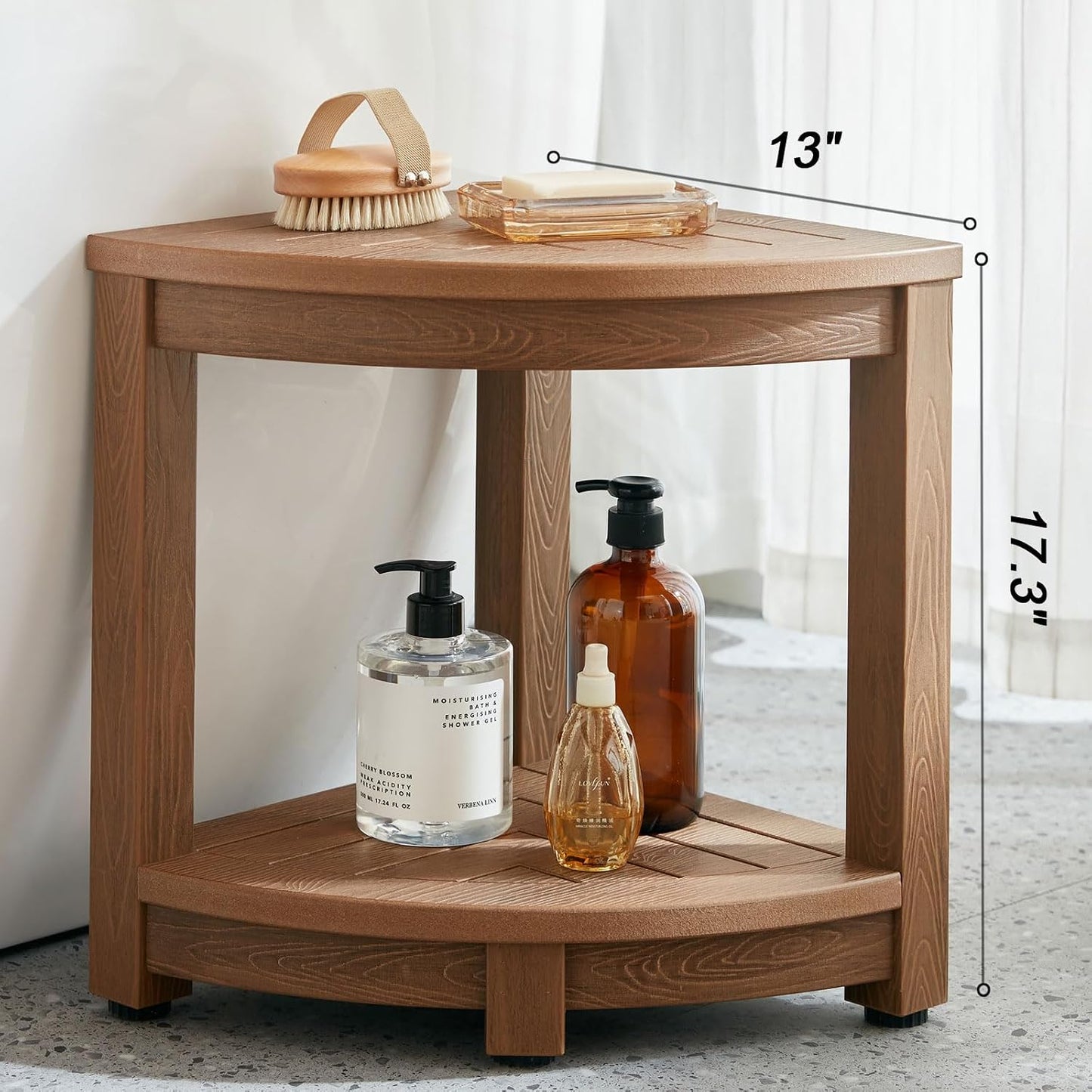 Taburete ducha de esquina impermeable con pies