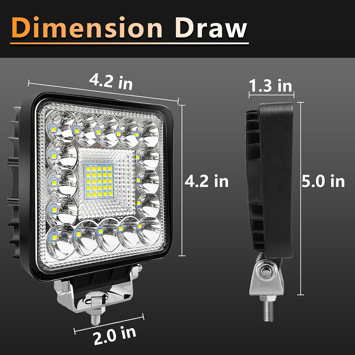 Luces LED tractor 4" 240W 12-24V cubo ATV RV