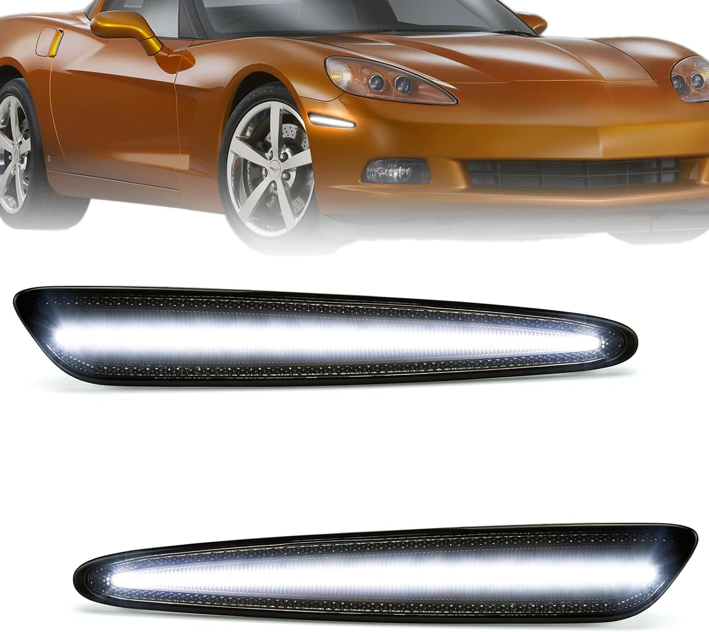 Luces LED blancas para Corvette parachoques pack 2