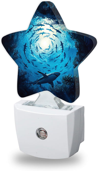 Luces nocturnas tiburones con sensor pared para niños
