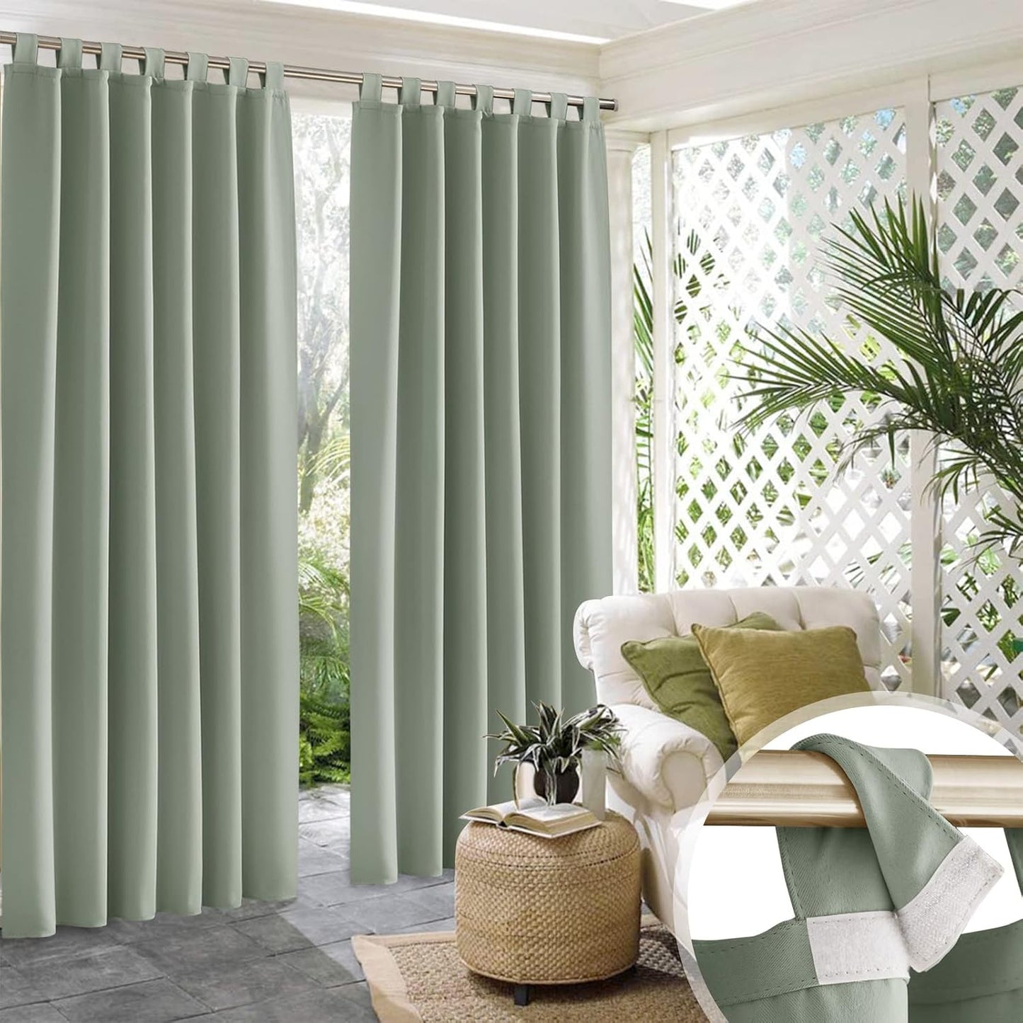 Cortinas adhesivas exteriores impermeables 52x84