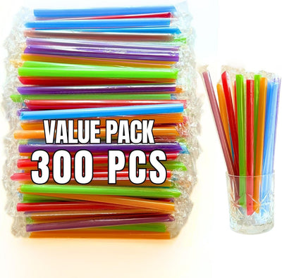 300 Pzas Pajitas Jumbo Plástico 210mm para Batidos
