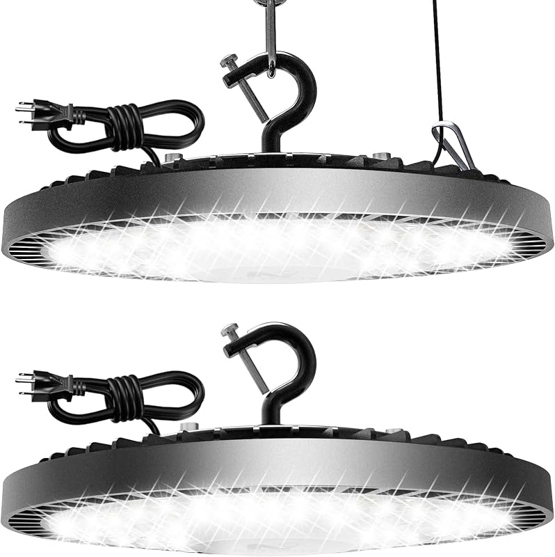 2 Luces LED UFO 160W 25000lm IP65 para Almacén Taller