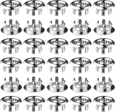 30 Uds Anillo Desbordamiento Fregadero Redondo Plata