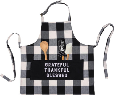 Delantal Grateful 28pulg Blanco y Negro
