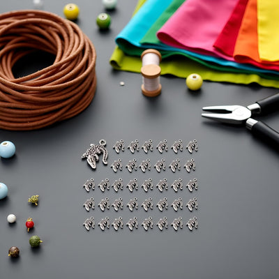 40 Dijes Plata Cocodrilo para Joyas y Manualidades