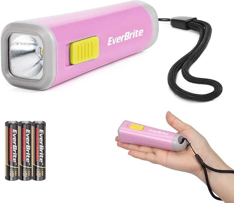 Linterna mini led plástico con batería 3aaa rosa