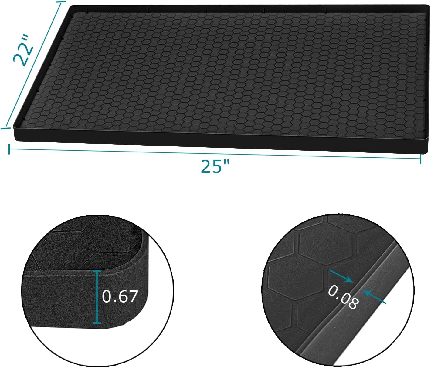 Tapete silicona para fregadero cocina impermeable 25x22