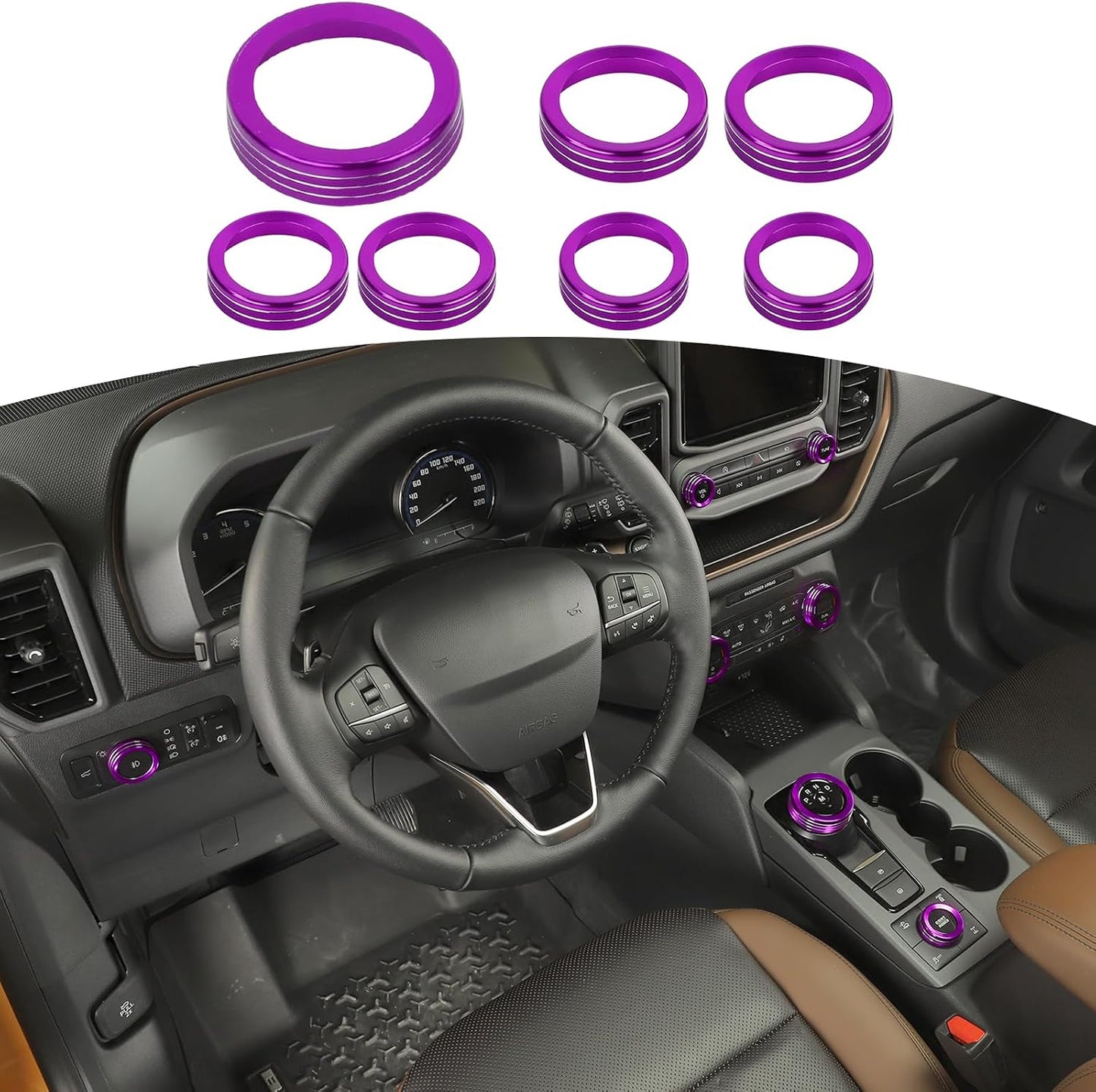 Cubierta perilla control AC morado Ford Bronco Sport