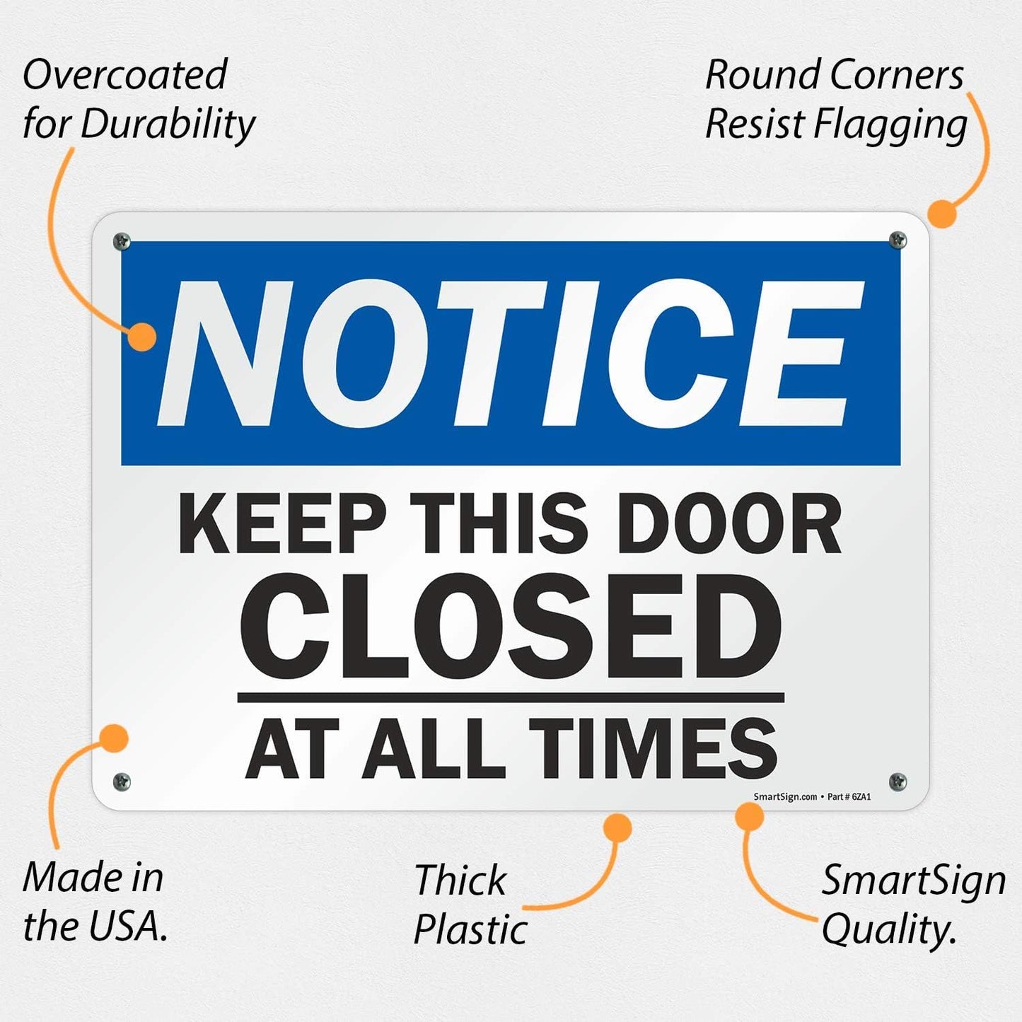 Letrero plástico HDPE 55mil azul blanco negro texto inglés