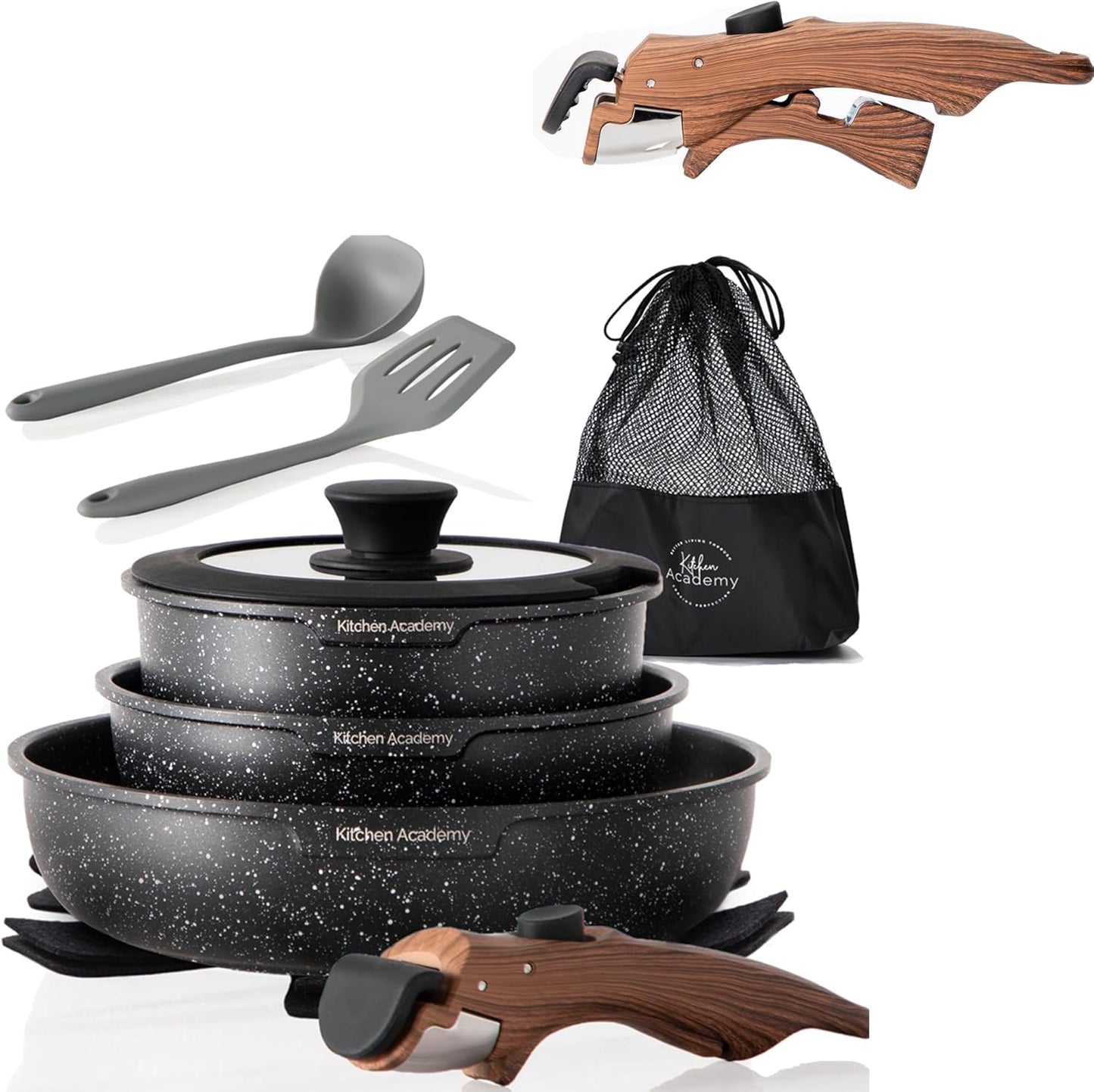 Set 2 Utensilios Antiadherente con Mango Cocina