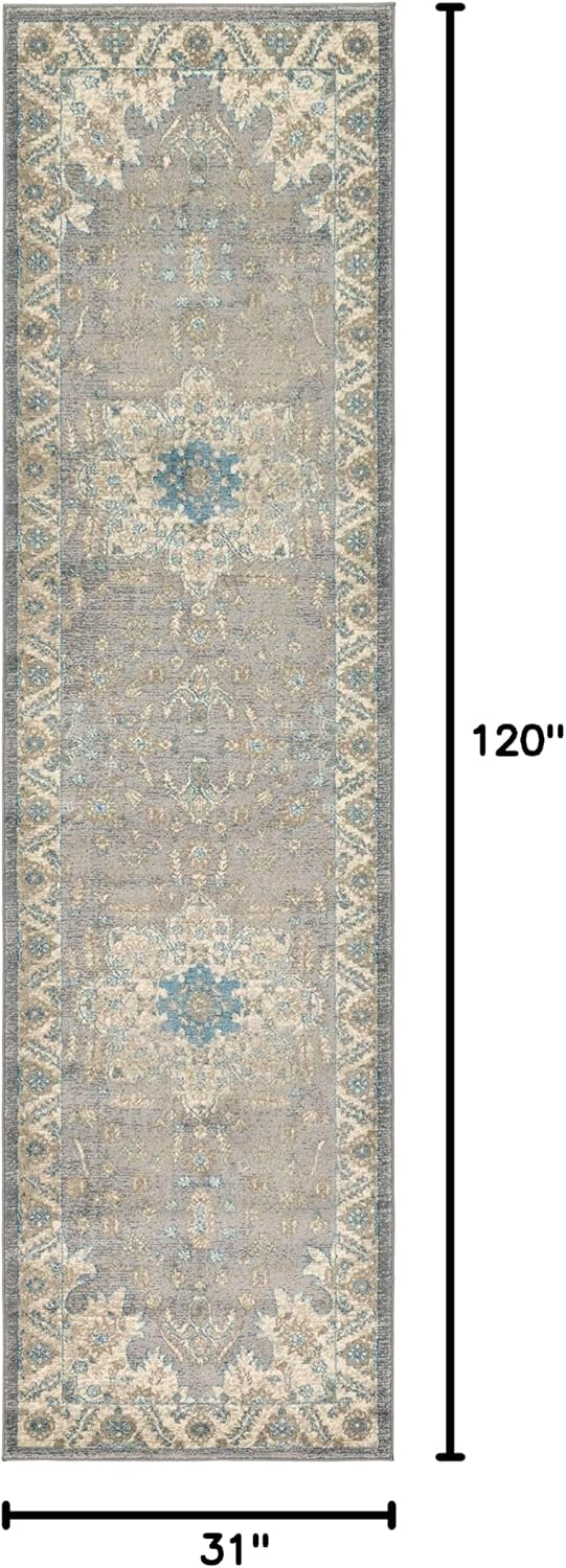 Alfombra Salzburg Clásica Oriental 2'7"x10'0" gris/beige