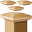 Kit 4 Unid. Postes Madera Roble Rojo Newel 3.5x3.5pulg