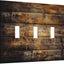 Placa interruptor madera rústica marrón envejecida 3