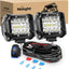 Barra luces LED 6000lm 4" 2 Pzas con interruptor