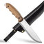 Cuchillo táctico zurdo acero carbono con funda cuero