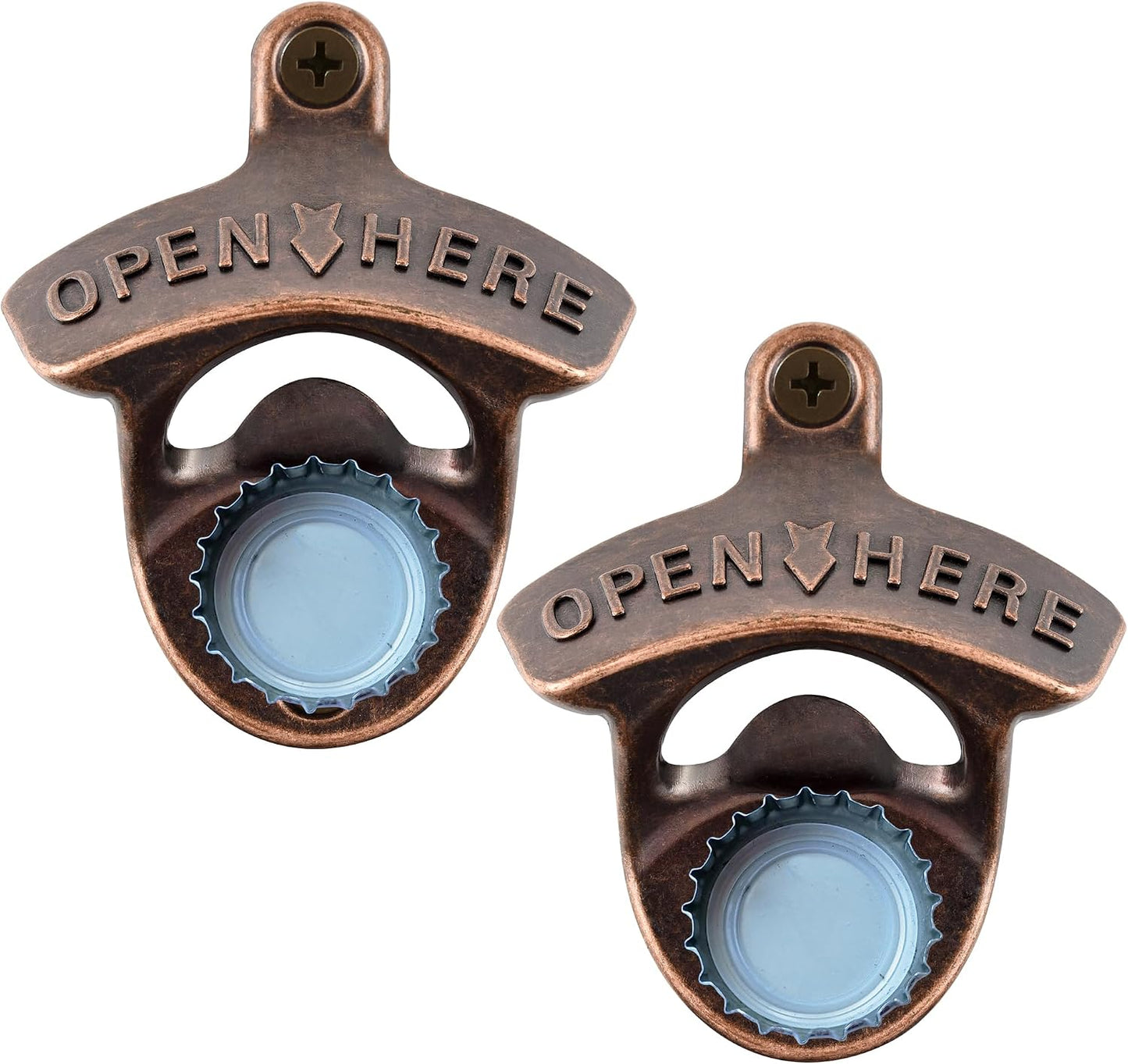 Abridor magnético cobre pared con rosca para botellas 2 pzas