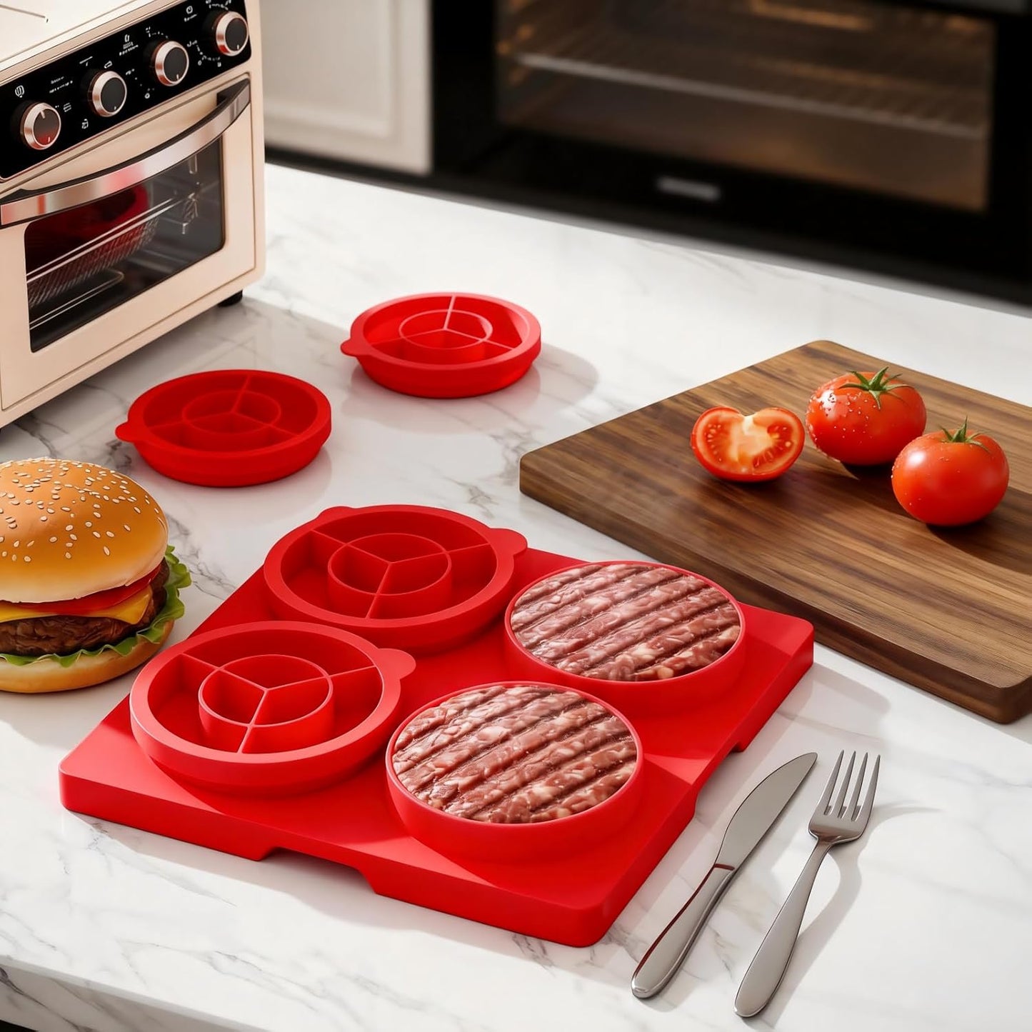 Prensa de hamburguesa de silicona 4.5 pulgadas para carne, pavo, pollo, cerdo y verduras