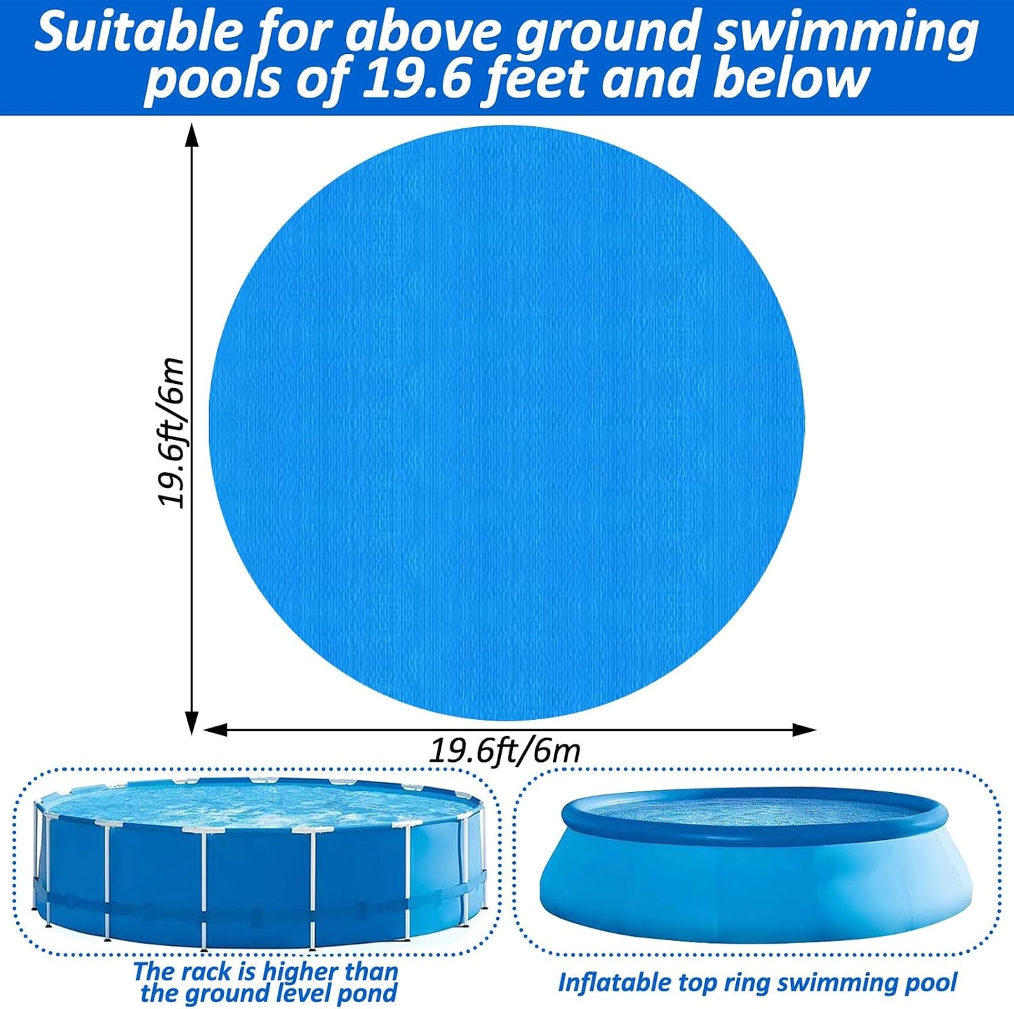 Protector suelo piscina redondo 19.7ft resistente pinchazos