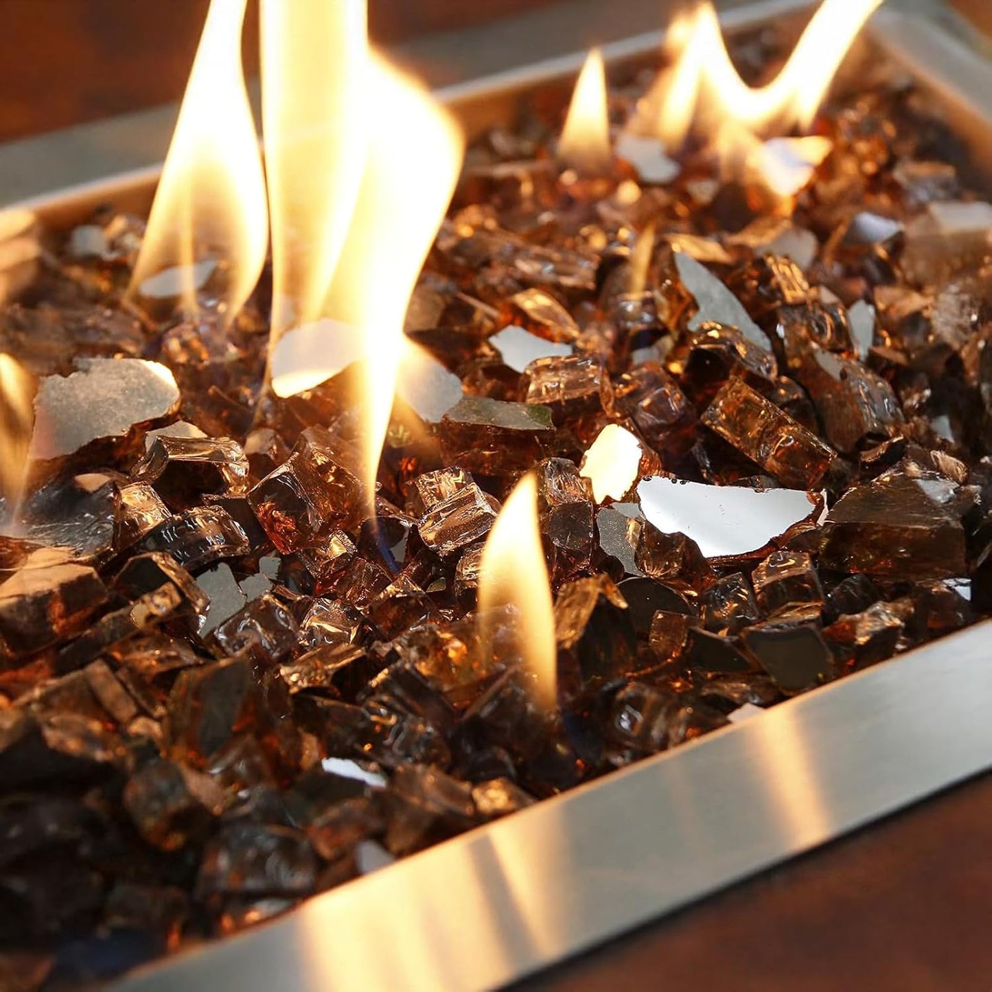 Vidrio hoguera 20lb reflectante cobre 1/2" para chimenea