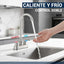 Grifo fregadero bar acero inox 4" arco alto 2 orificios