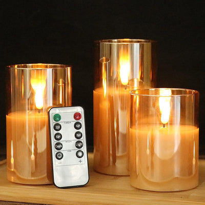 Velas LED sin llama control remoto cristal para hogar