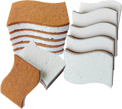 Esponjas cocina biodegradables 12 pzas antiarañazos celulosa y coco