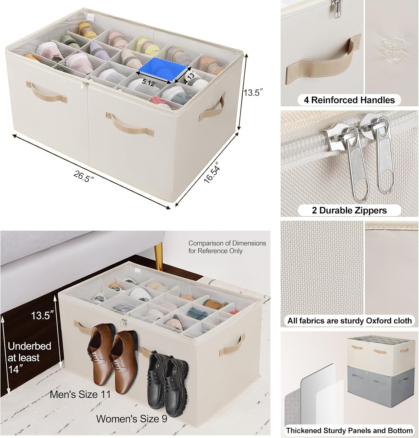 Organiz. zapatos plegable con divisores