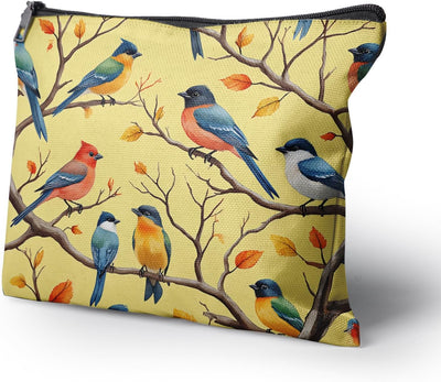 Bolsa maquillaje mujer canción pájaro vibrante