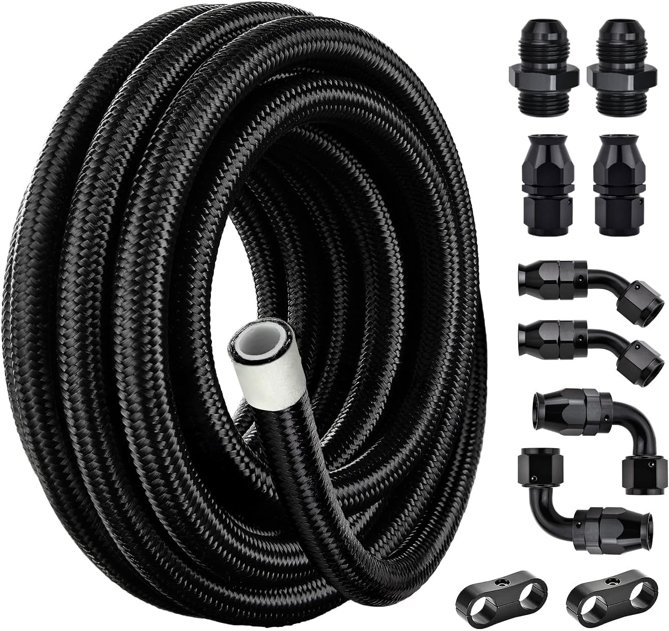 Kit manguera combustible AN8 E85 PTFE trenzada 10pies negro