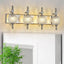 Luces tocad. baño cristal níquel cepillado 4 luces 28"