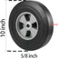 2 Ruedas Sólidas 10x2.5" Agujero 5/8" Capacidad 330lb