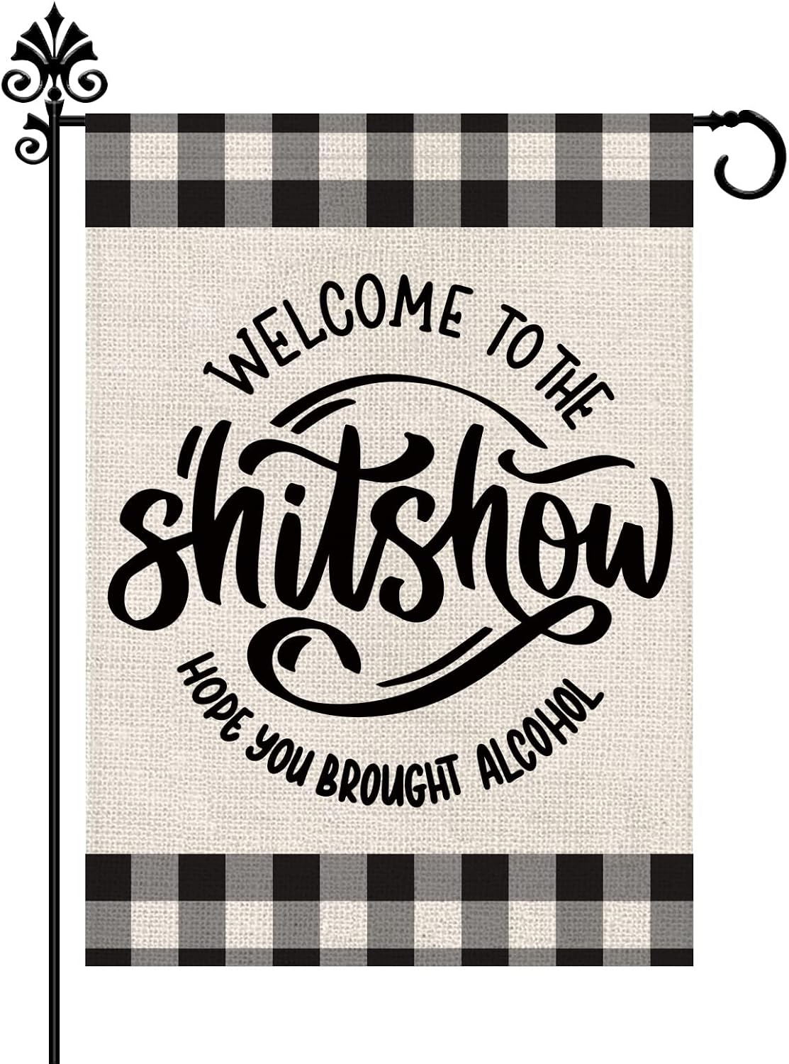 Bandera jardín doble cara 12.5x18" texto Welcome to the shitshow