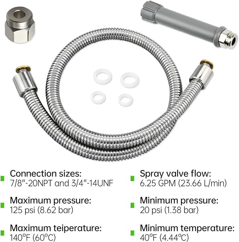 Manguera preenjuague T&S 44pulg acero inox con mango