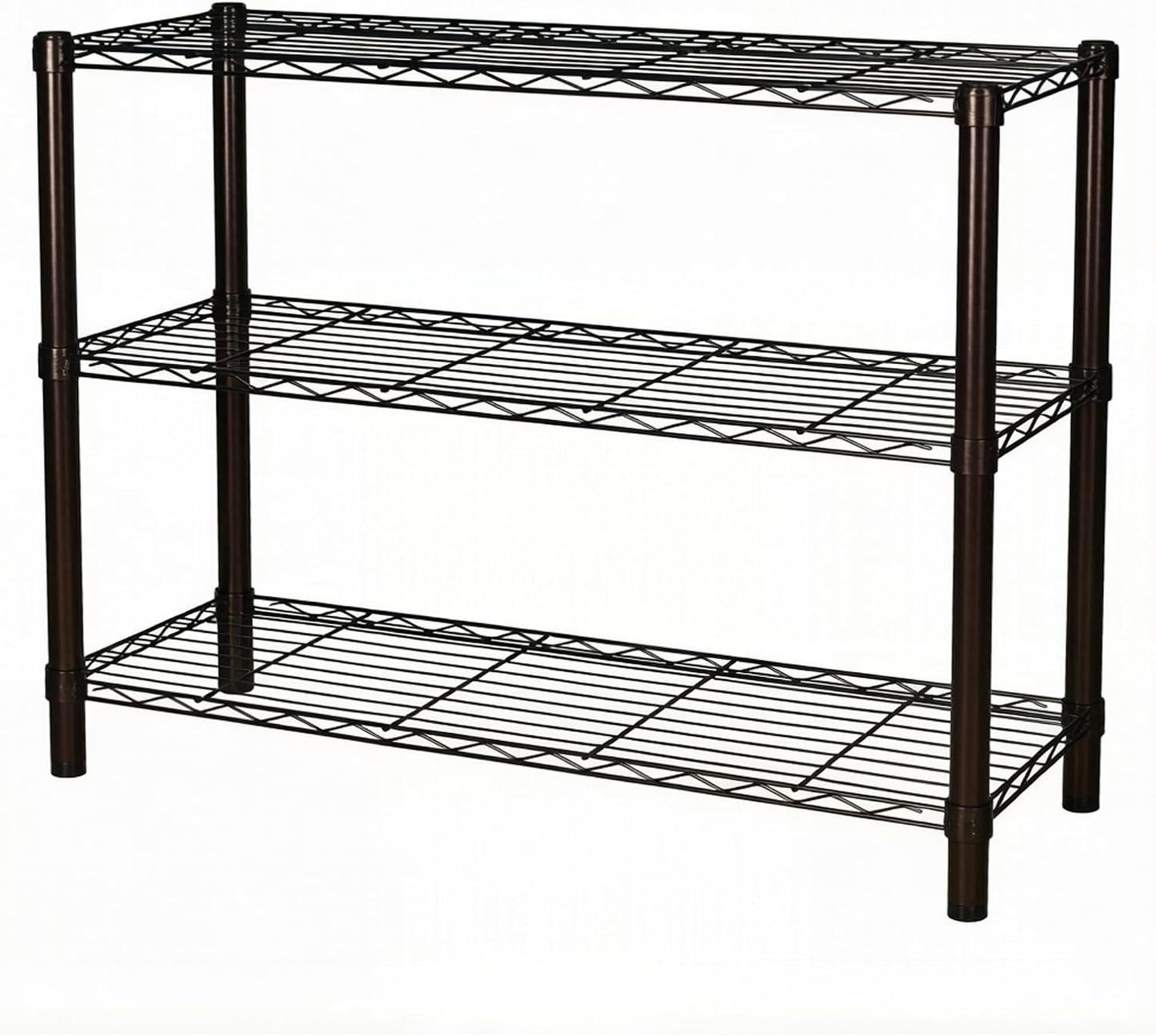 Estantería metal ajustable 36x14x32" 3 niveles negro