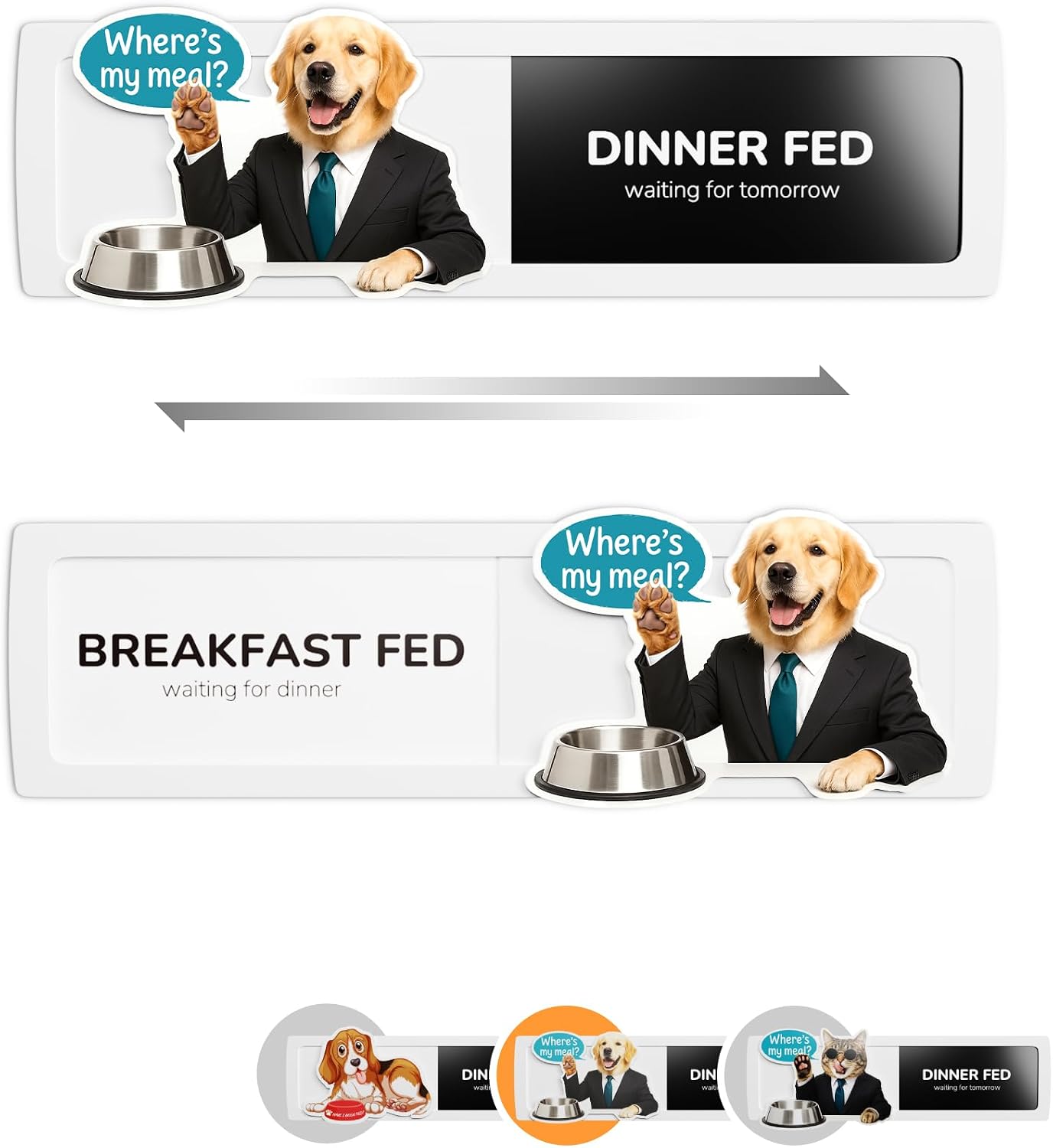 Cartel alimentación perros imán adhesivo rastreador am pm