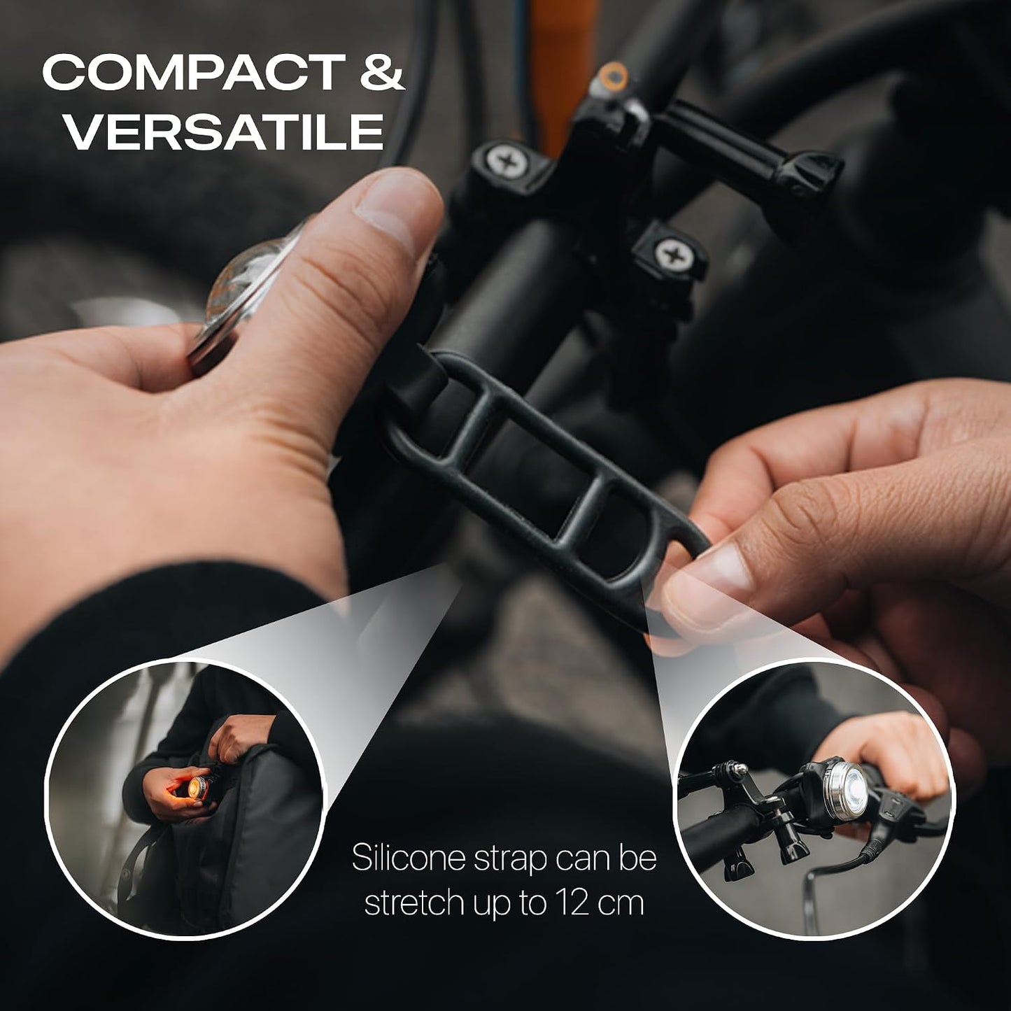 Correas goma ranuradas ajustables para bicicleta 2unid