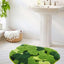 Alfombra baño musgo verde shag antiderrap lavable boho