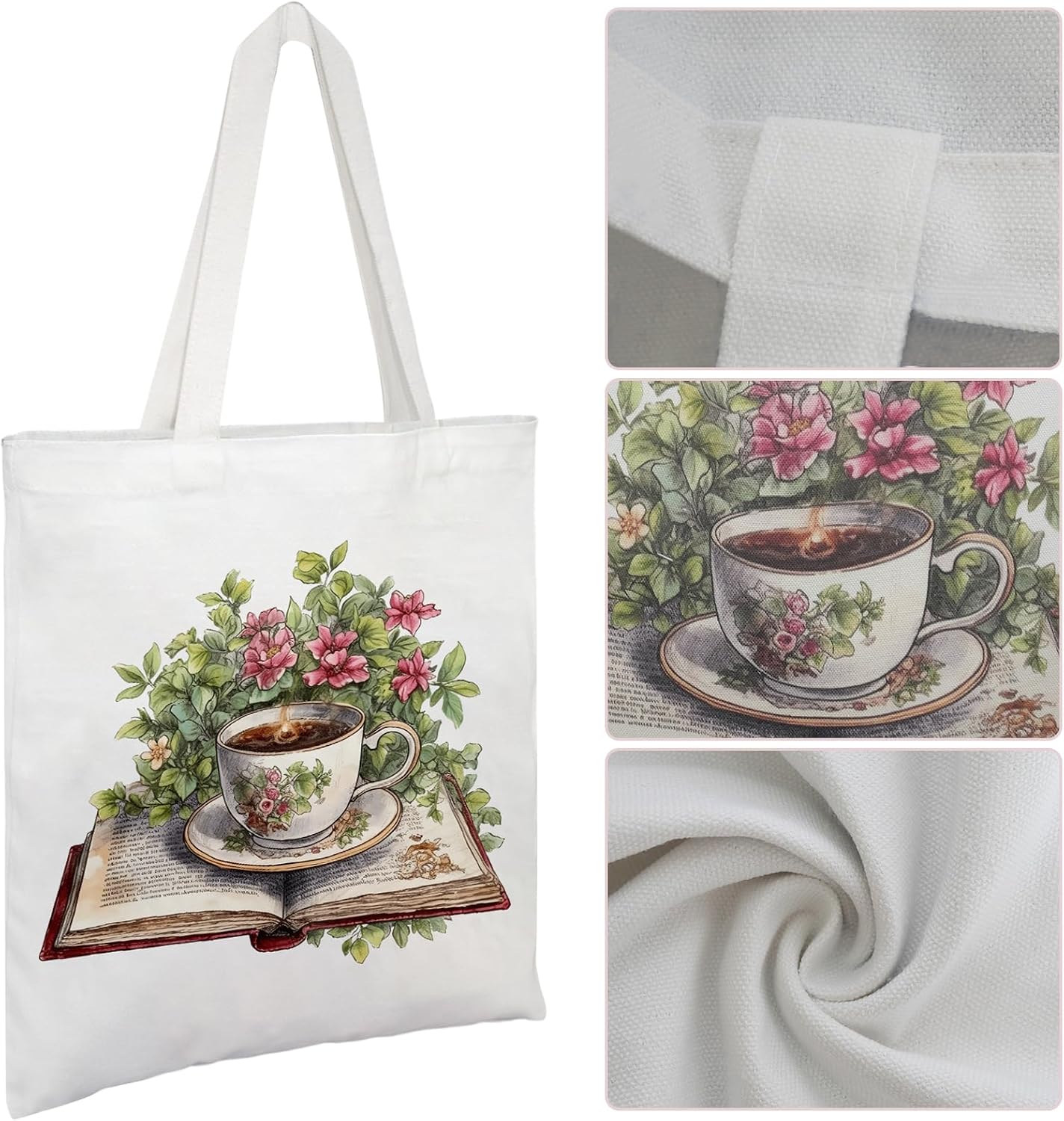 8 bolsas lona para amantes de libros mujeres