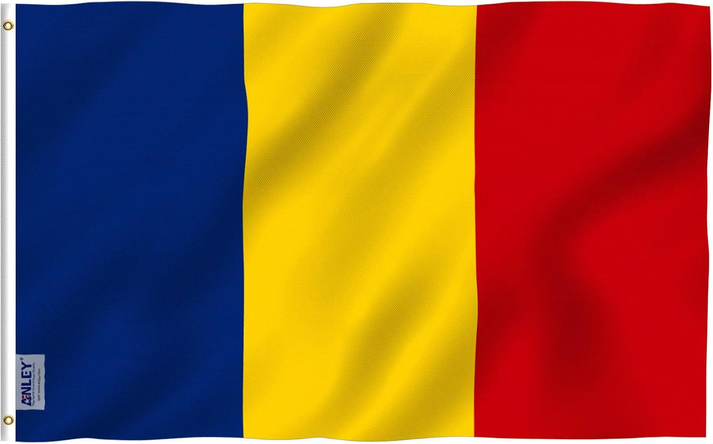 Bandera Rumania 3x5ft poliéster ojales latón doble costura